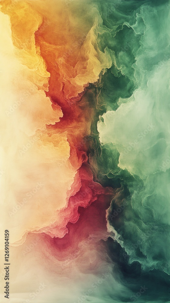 Poster abstract colorful background resembling a cloudy sky or rolling hills
