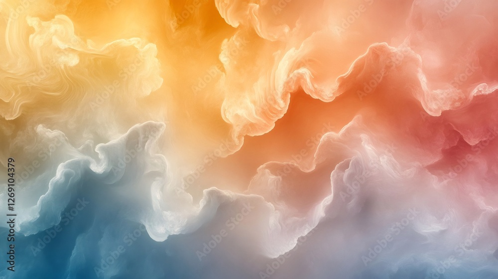 Poster colorful abstract background resembling flowing liquid or clouds