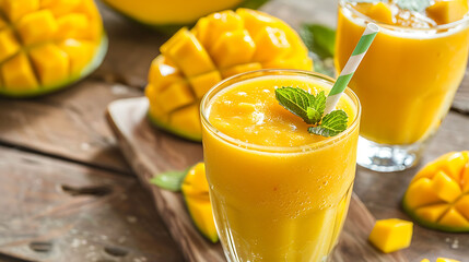 Mango smoothies are a pleasant way to introduce a nutritious notion to meals and drinks