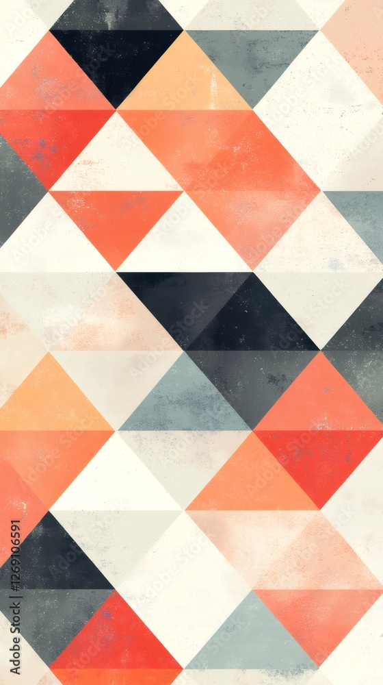 Poster Geometric background showing colorful triangles creating modern pattern