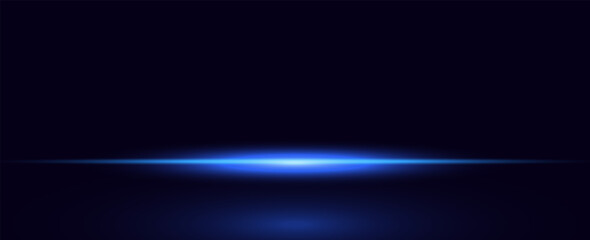 Abstract blue light ray on dark background. Technology data design. Vector