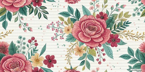 Romantic Floral Journal Silhouette, Silhouette Photography, Floral Design, Paper Texture, Vintage Aesthetic, Romantic Journal,  Floral Silhouette,  Journal Cover Design, Book Cover Design