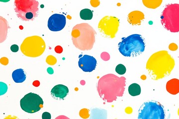 Colorful paint splatters on white background, artistic texture, design element