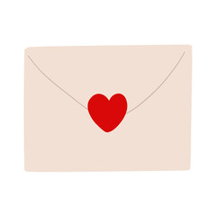Valentine theme, Envelope with a red heart design, symbolizing love and affection.