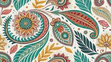 Vibrant Tribal Doodle Texture, Low Light Photography, Colorful Ethnic Pattern, Dark Background