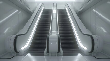 Modern escalator system connecting multiple levels in a mall for efficient vertical transportation
