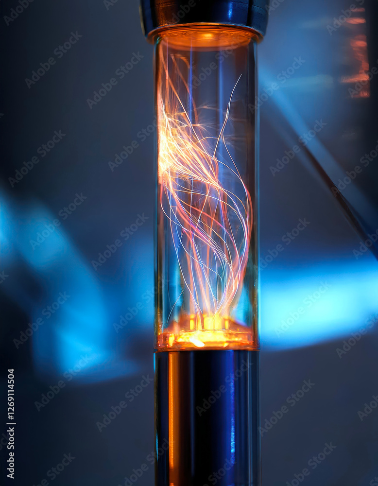 Poster Charged Particles Exhibit the Lorentz Force Along Magnetic Field Paths in a Vibrant Display