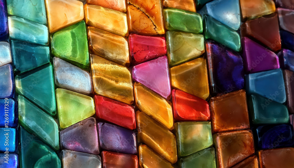 Poster vibrant penrose tiling pattern showcasing colorful, non-repeating shapes in an artistic arrangement