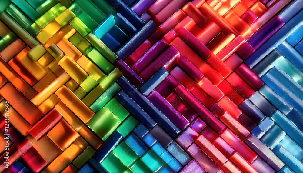 Poster vibrant penrose tiling pattern showcasing colorful geometric arrangements and intricate designs
