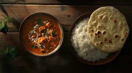 Chicken Tikka Masala with Basmati Rice and Naan Bread