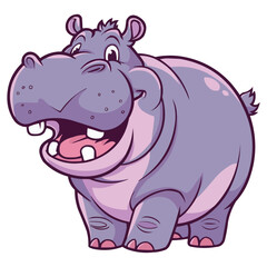 Fototapeta premium happy rhino cartoon isolated on white background
