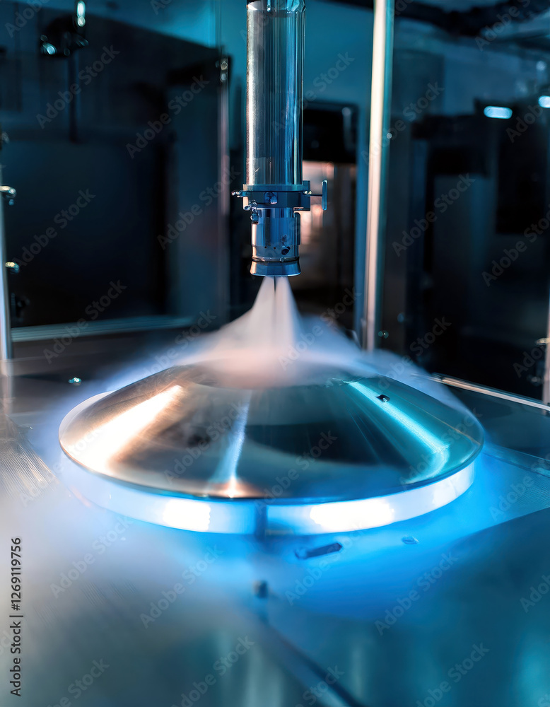 Aufkleber exploring the mesmerizing behavior of superfluid helium in a laboratory environment