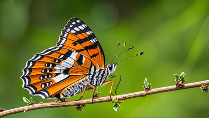Beautiful butterfly on a flower. colorful close-up butterfly. wildlife day
