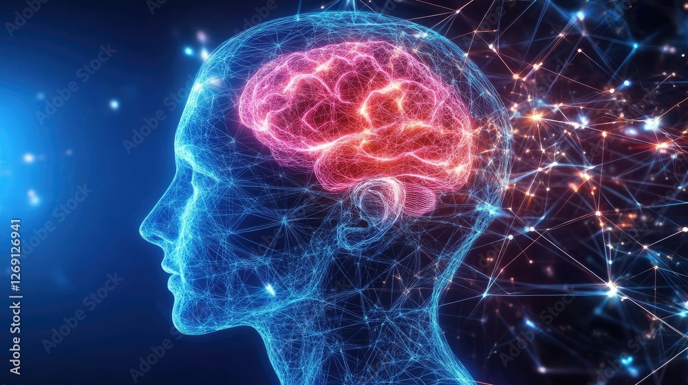 Poster abstract futuristic digital transformation background with ai-driven big data insights.