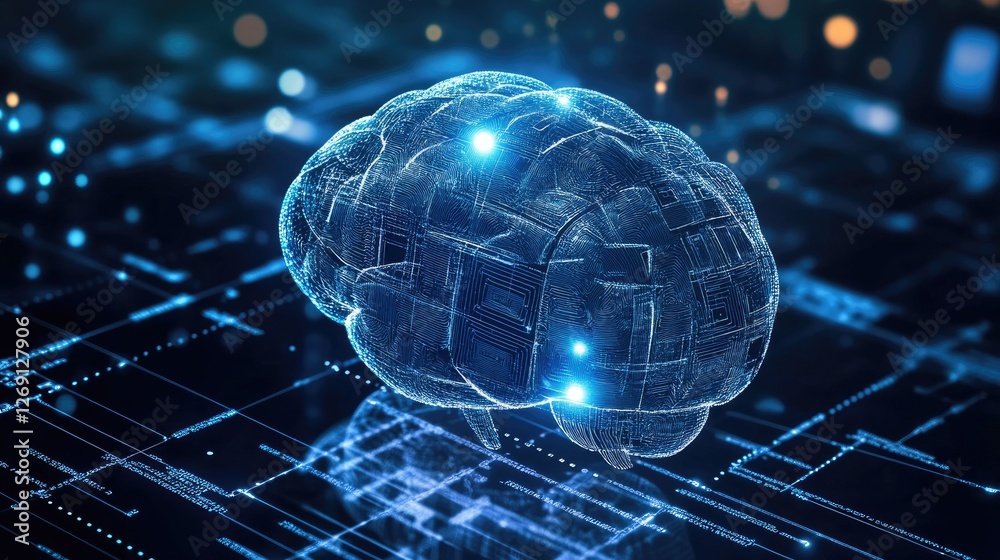 Poster advanced digital innovation with ai-powered global data processing and futuristic cloud computing.