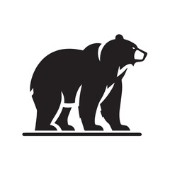 Obraz premium bear icon logo black silhouette vector illustration