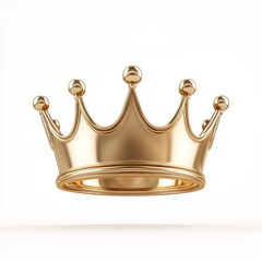 A solitary, true-to-life golden crown on a plain white background