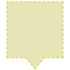 シンプルな破線の正方形フキダシ2（黄色）