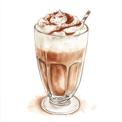 Illustration of coffee with cream looks delicious and inviting