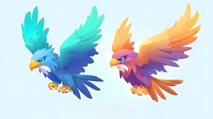 Fototapeta premium Stunning Image of Majestic Eagles Gracefully Soaring Through the Vast Untamed Wilderness Capturing the Essence of Freedom and Power in Nature
