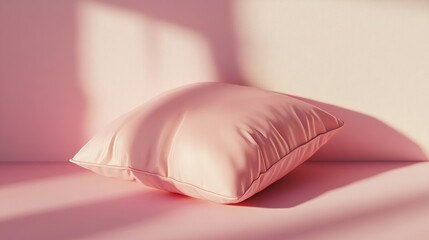 a pink pillow in a pink background