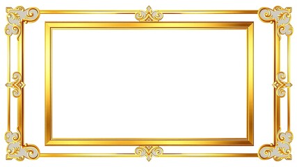 Rectangular Gold Frame: Captivating Borders for Digital Media