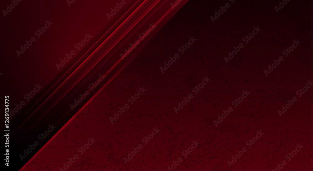 Poster Illustration Abstract light line pattern with texture on gradient red color background. Vector modern graphic design. Digital technology, tech and futuristic concept for template, banner background