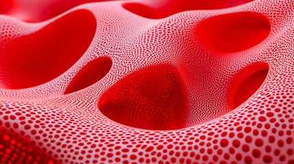 Abstract Parametric Red Shape with Dynamic Geometric Patterns