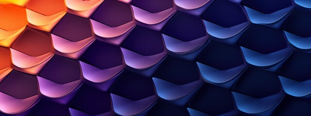 Abstract Hexagon Pattern: Vibrant Gradient Colors in a 3D Geometric Design
