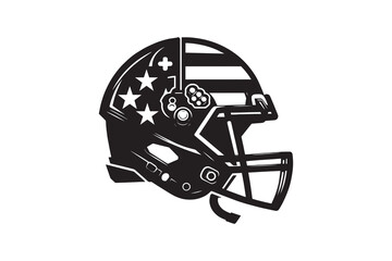 Gaming Helmet silhouette with white background