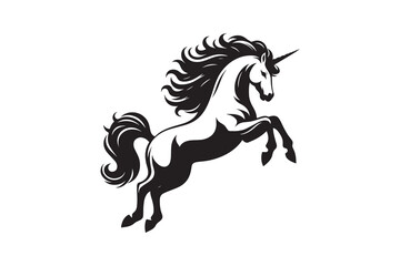 Unicorn silhouette with white background