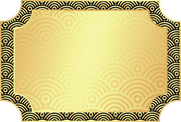 Vector golden elegant frame with vintage pattern isolated on a transparent background