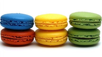 Fototapeta premium Vibrant Macarons: A Delightful Display of Colorful French Pastries