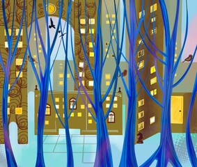 autumn trees in the park