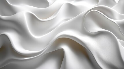 Obraz premium Soft, flowing white fabric draped elegantly, creating gentle waves and shadows in the light