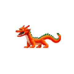Fototapeta premium Colorful dragon toy figure with vibrant details and playful expression