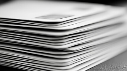 Stack of various papers and documents resting on a table surface in an organized manner