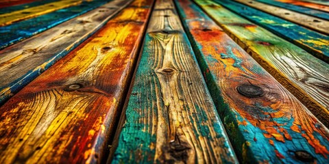 Rustic Weathered Wood Background: Grunge Texture of Old, Worn Wooden Boards