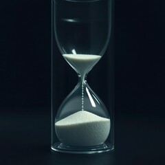 hourglass on black background