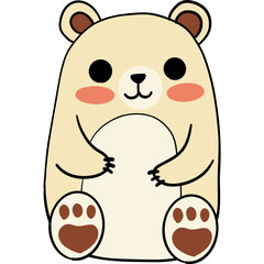 Cute cartoon bear with rosy cheeks and a friendly expression.
