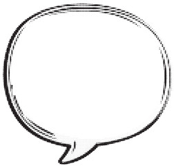 Naklejka premium Blank comic speech bubble with halftone dots and dynamic lines. Vector cartoon illustration