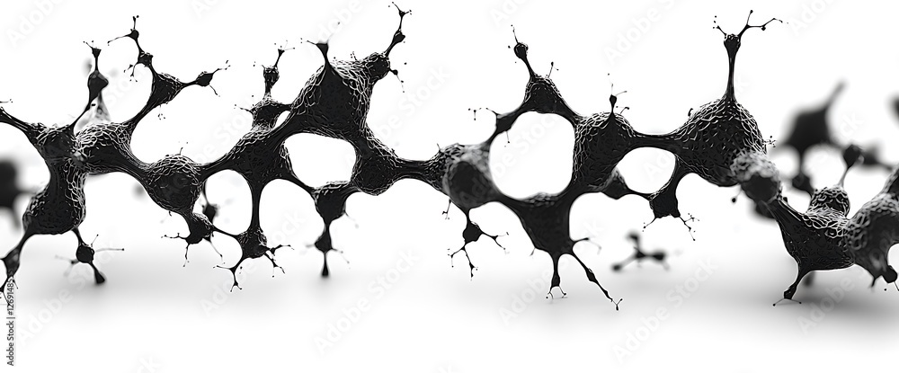 Poster neural network chain, digital rendering, white background, science concept