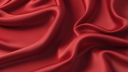 Obraz premium Red silk or satin luxury fabric texture can use as abstract background. Top view..