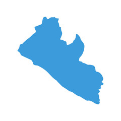 map of Liberia blue icon