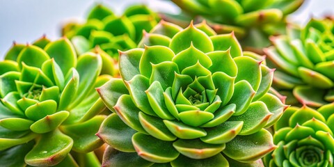 Fototapeta premium Sedum 8740 Succulent Plant Close-up Studio Shot - Vibrant Green Foliage
