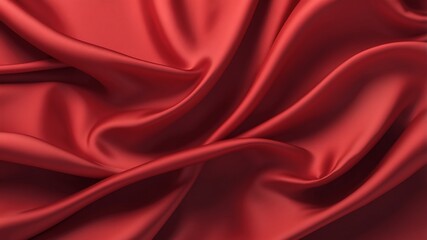 Fototapeta premium Red Silk background. Red Luxury background. Wave and Light effect. Design element. Abstract background texture pattern. Texture backdrop.