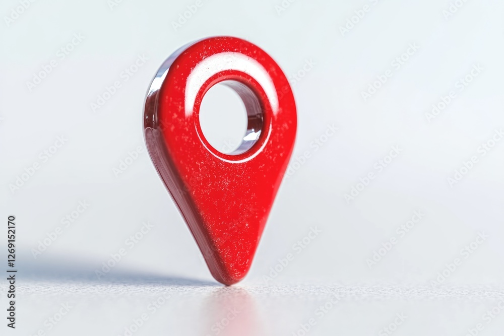 Poster a small red pin with a hole in the center