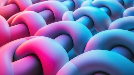 Obraz premium Abstract Intertwined Neon Pink and Blue 3D Render Texture Background Image