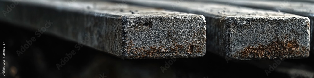 Poster a detailed shot of a wooden bench with intricate carvings and weathered texture