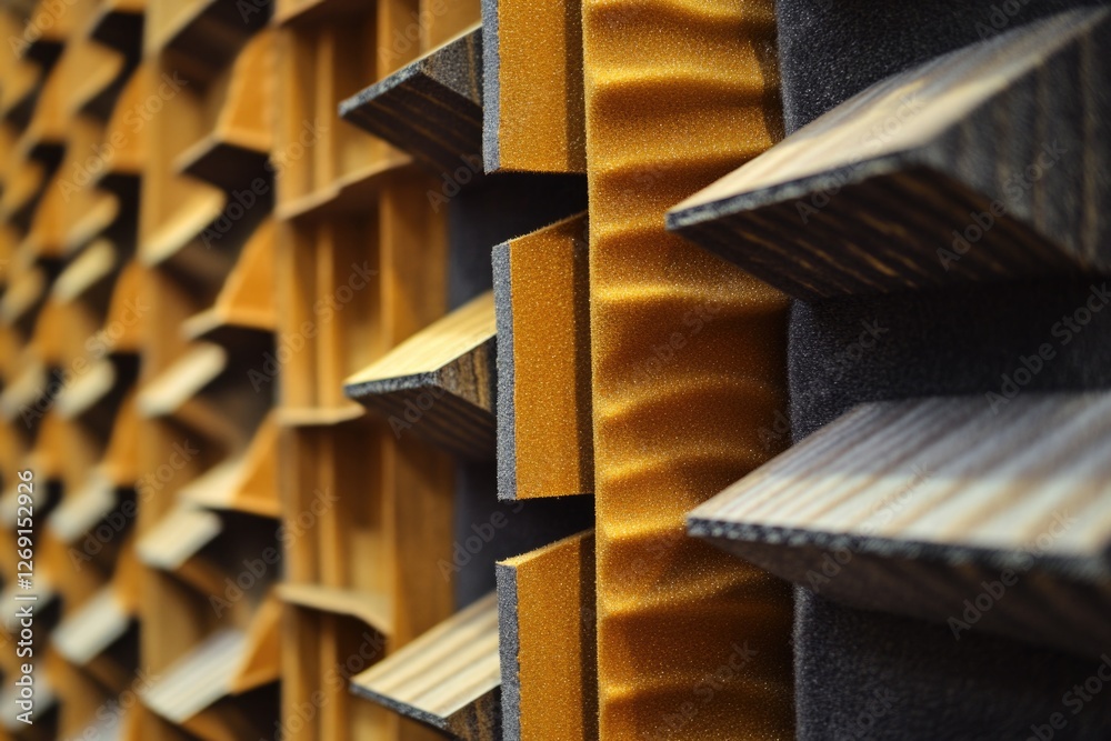 Poster a close-up view of wooden building materials, suitable for architecture or construction projects
